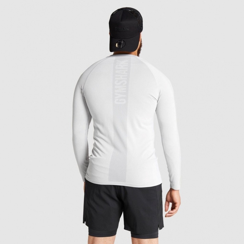 μπλουζακια Gymshark Aspect ελαφρια Seamless Long Sleeve ανοιχτο γκρι | 864LESXJM
