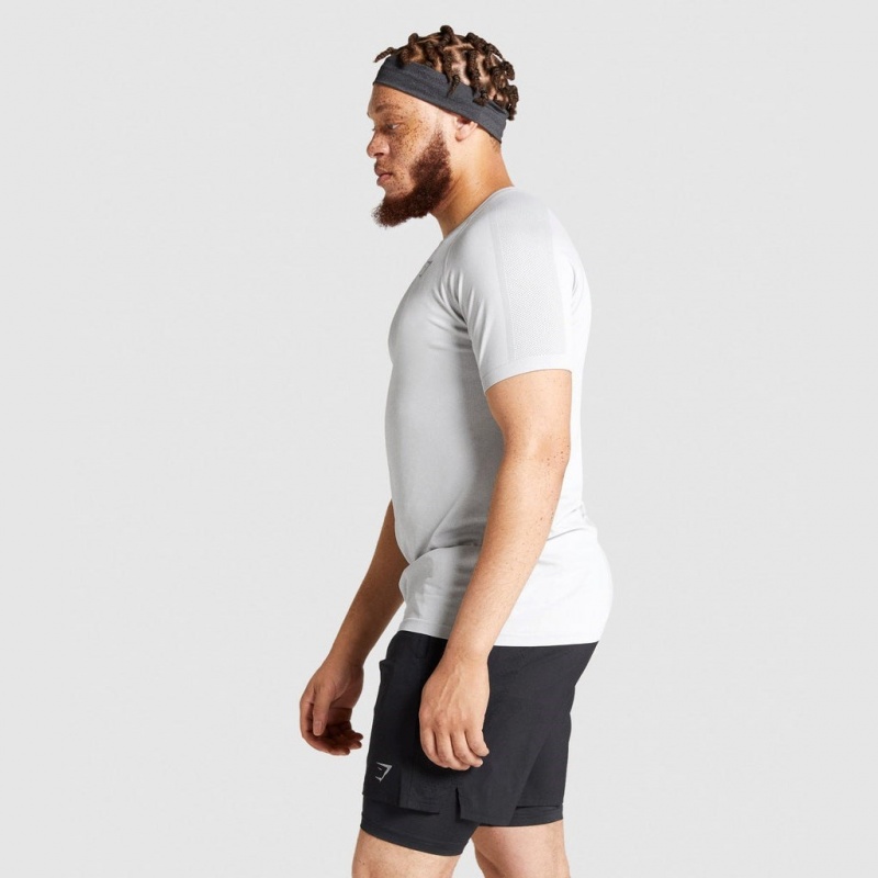 μπλουζακια Gymshark Aspect ελαφρια Seamless ανοιχτο γκρι | 042FXORNU