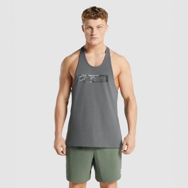 Γιλεκο Gymshark Block Infill Stringer Charcoal | 814YVTRBM