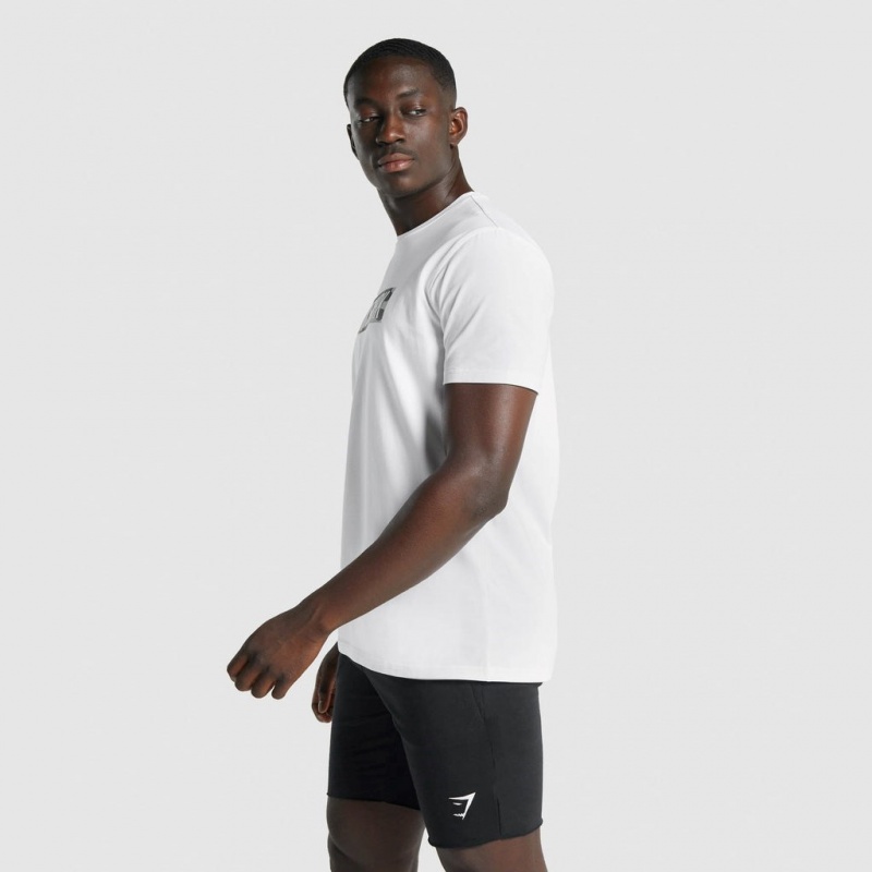 μπλουζακια Gymshark Block Infill ασπρα | 516PFTELN
