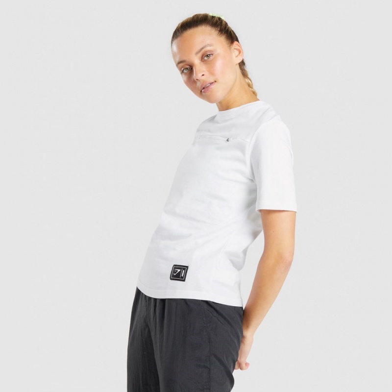 μπλουζακια Gymshark CTY ασπρα | 160IAKFTO