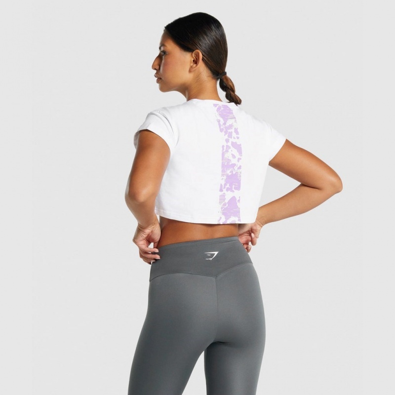μπλουζακια Gymshark Camo σταμπεσ Crop ασπρα | 714IWUNBG