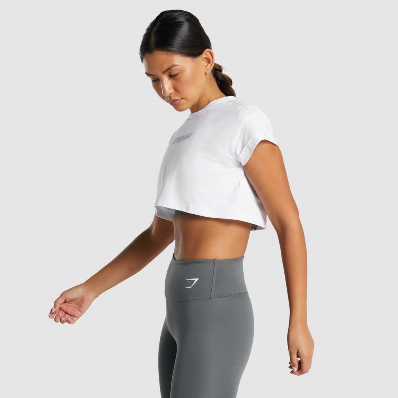 μπλουζακια Gymshark Camo σταμπεσ Crop ασπρα | 714IWUNBG