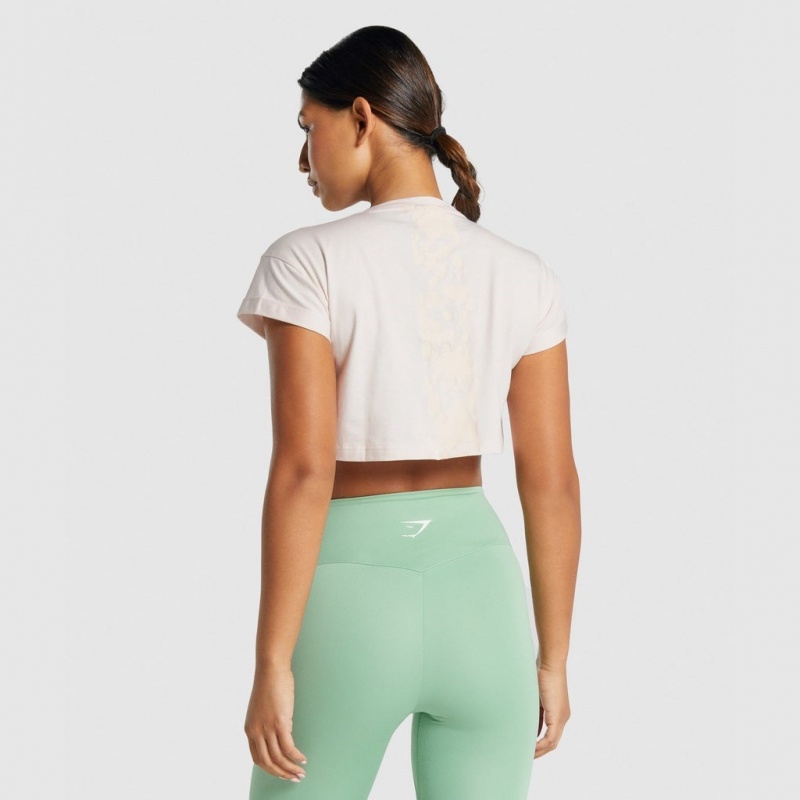 μπλουζακια Gymshark Camo σταμπεσ Crop κρέμα | 967CXFQWN