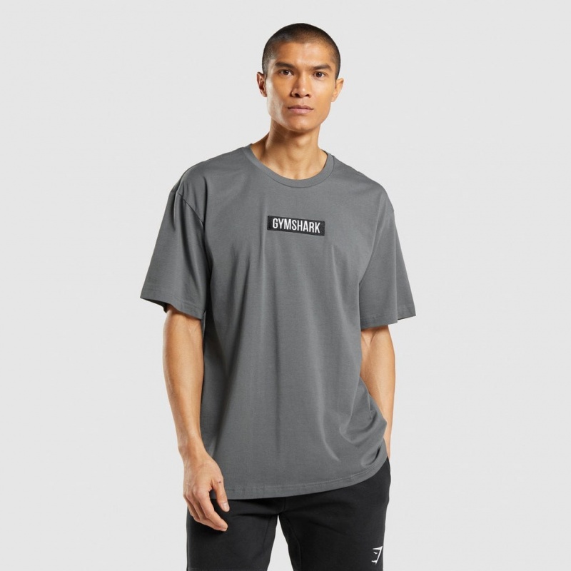 μπλουζακια Gymshark Central Oversized Charcoal | 915RSXKVN