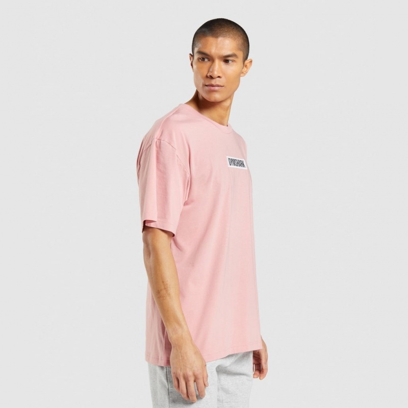 μπλουζακια Gymshark Central Oversized ροζ | 183HFMAPE