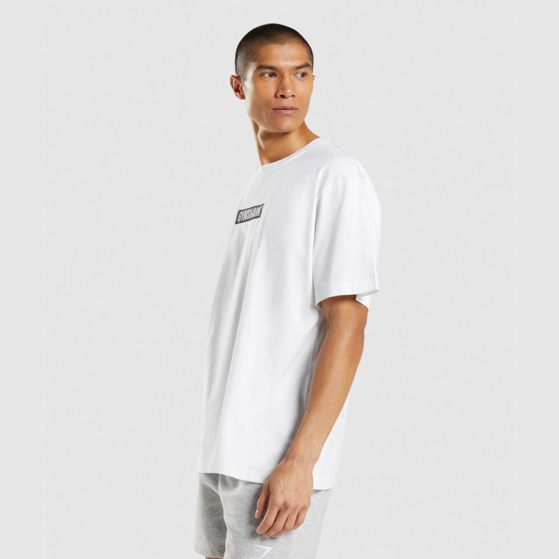 μπλουζακια Gymshark Central Oversized ασπρα | 259LWDGXB