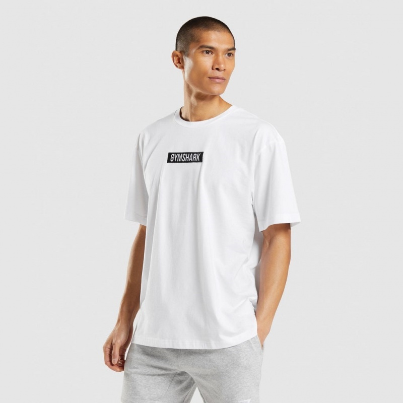 μπλουζακια Gymshark Central Oversized ασπρα | 259LWDGXB