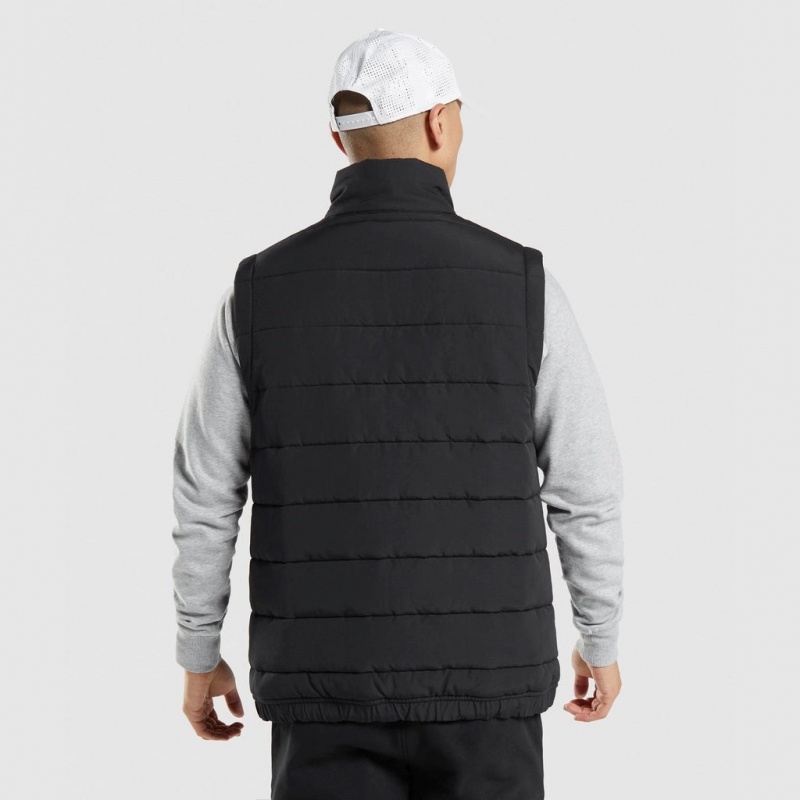 Γιλεκο Gymshark Crest Puffer Vest μαυρα | 754ISYXZN