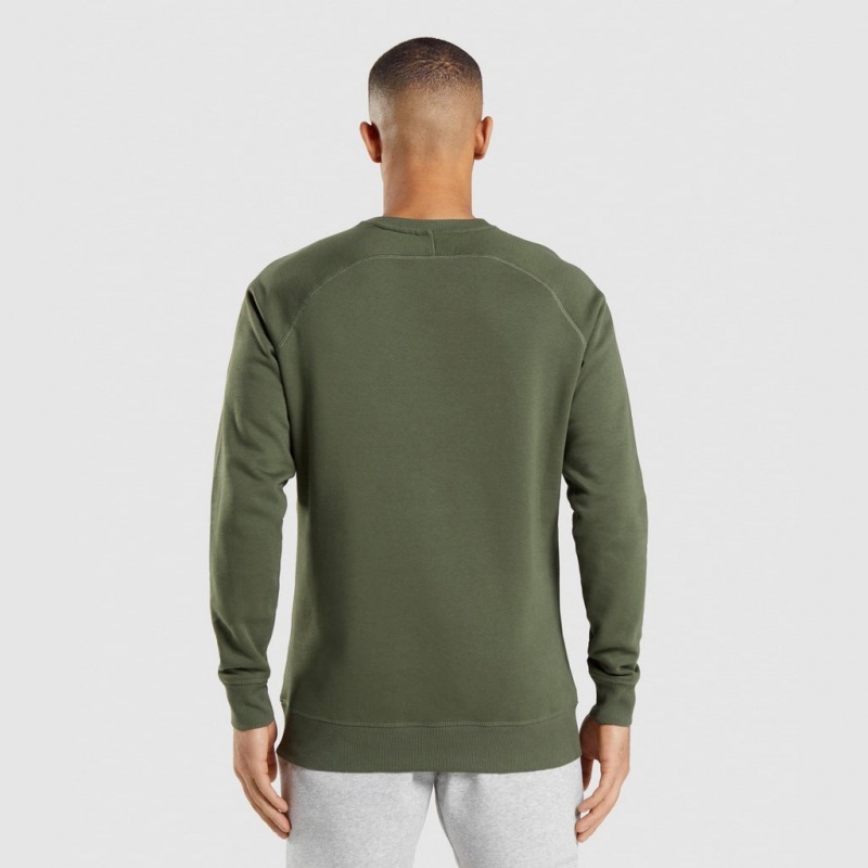 Φουτερ Gymshark Crest Ελιά | 598XKQITF