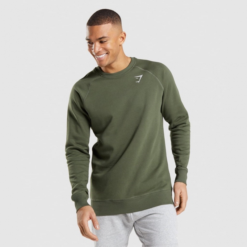 Φουτερ Gymshark Crest Ελιά | 598XKQITF