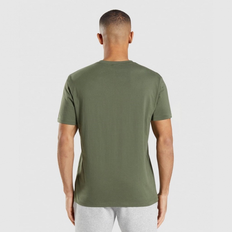 μπλουζακια Gymshark Crest Ελιά | 679WSDXRV