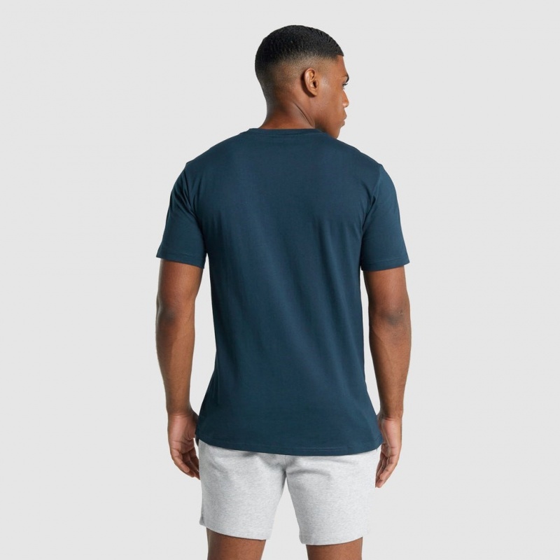 μπλουζακια Gymshark Crest σκουρο μπλε | 308UFDOIG