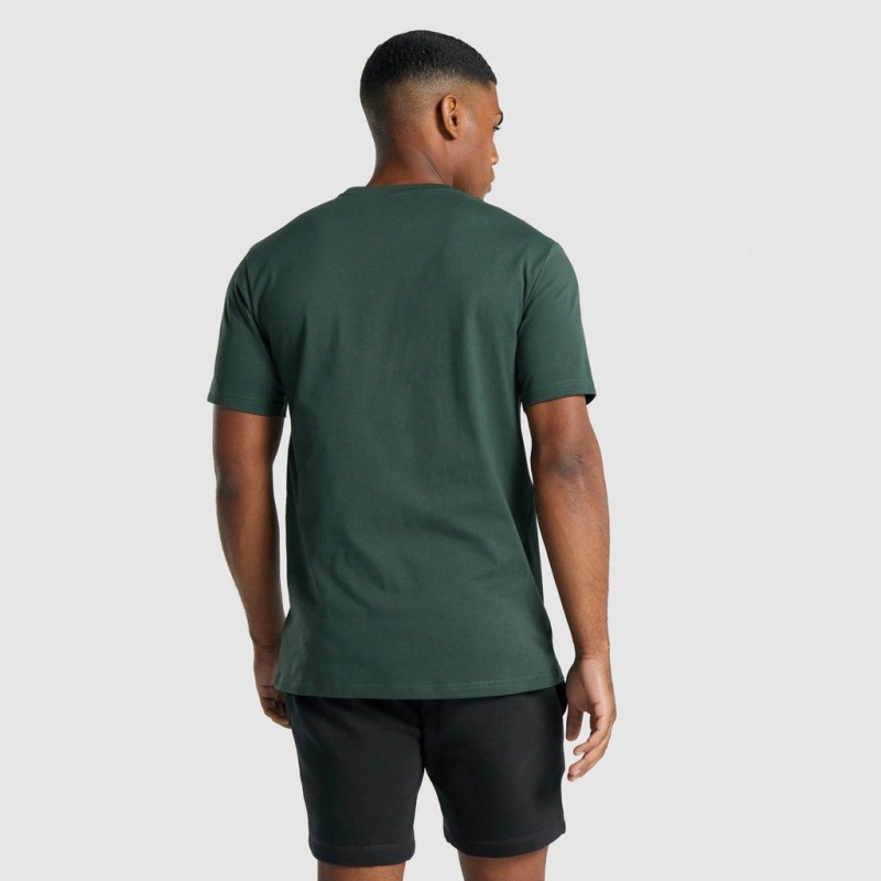 μπλουζακια Gymshark Crest σκούρο πρασινο | 351XLDWGB
