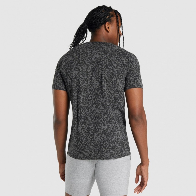 μπλουζακια Gymshark Critical 2.0 Charcoal Print | 256LZSAUF