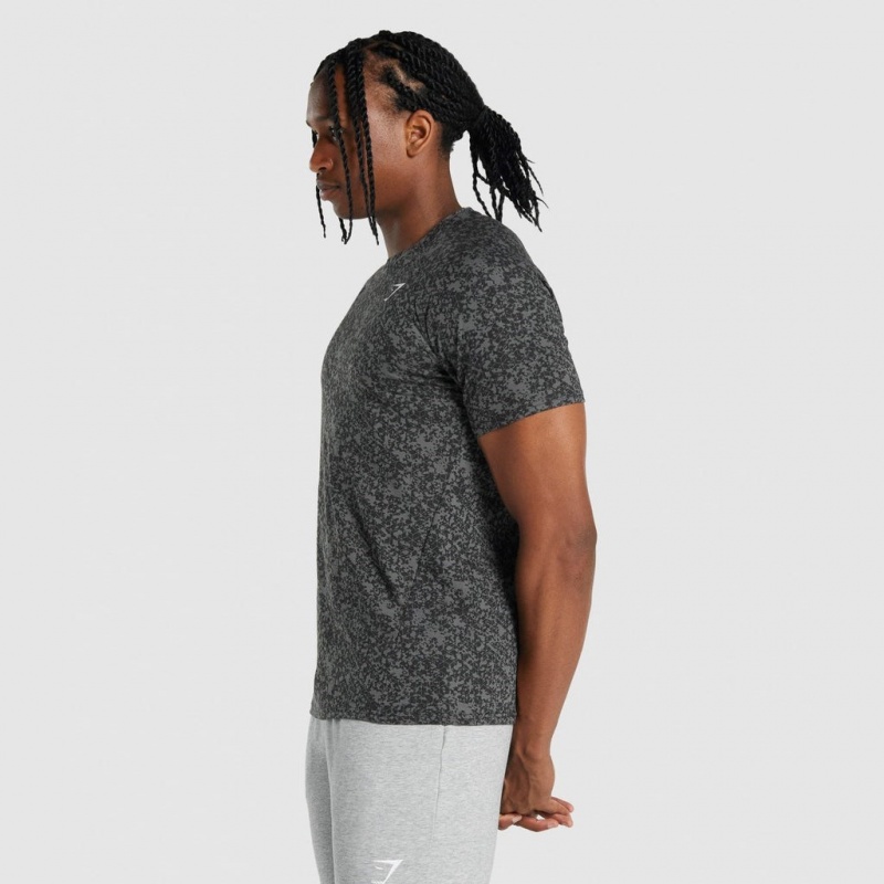 μπλουζακια Gymshark Critical 2.0 Charcoal Print | 256LZSAUF
