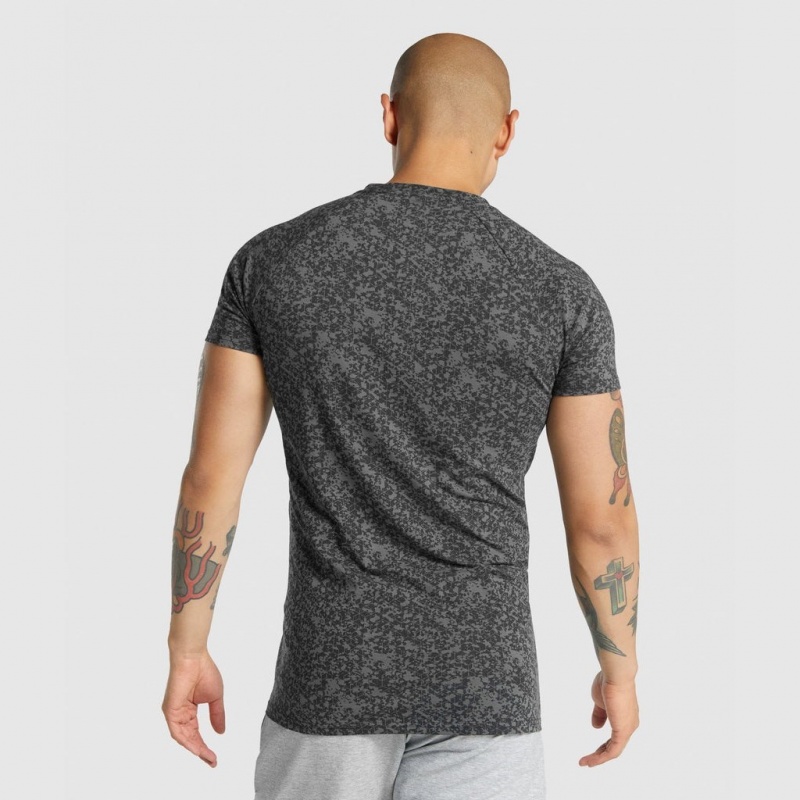 μπλουζακια Gymshark Critical 2.0 Charcoal Print | 846IJKLPR