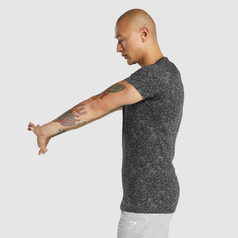 μπλουζακια Gymshark Critical 2.0 Charcoal Print | 846IJKLPR