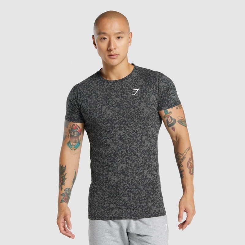 μπλουζακια Gymshark Critical 2.0 Charcoal Print | 846IJKLPR