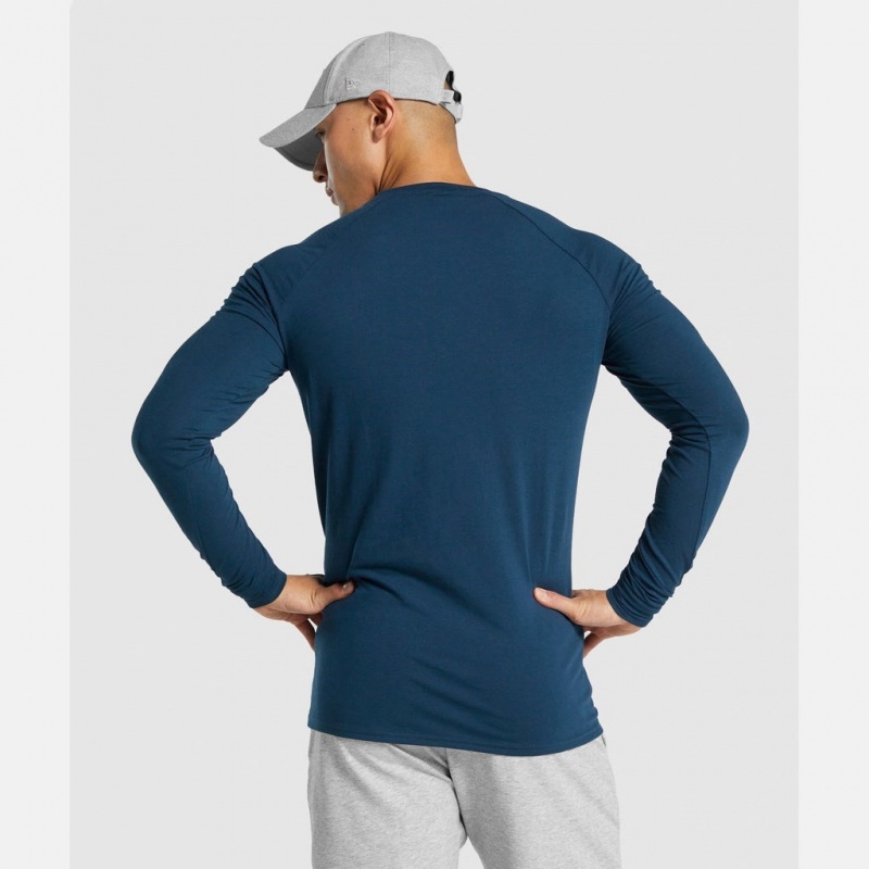 μπλουζακια Gymshark Critical 2.0 Long Sleeve σκουρο μπλε | 341MKDWJA