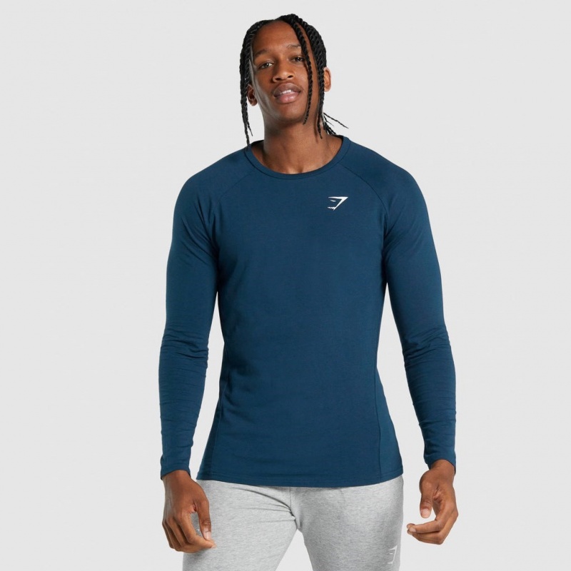 μπλουζακια Gymshark Critical 2.0 Long Sleeve σκουρο μπλε | 385LKWMQI