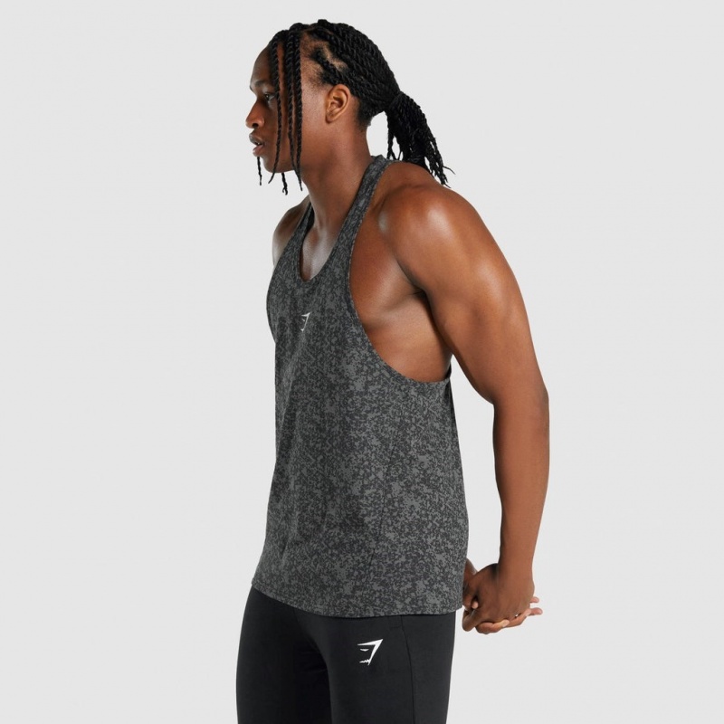 Γιλεκο Gymshark Critical 2.0 Stringer Charcoal Print | 827JSEDAT