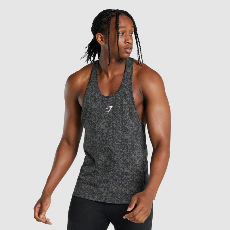 Γιλεκο Gymshark Critical 2.0 Stringer Charcoal Print | 827JSEDAT