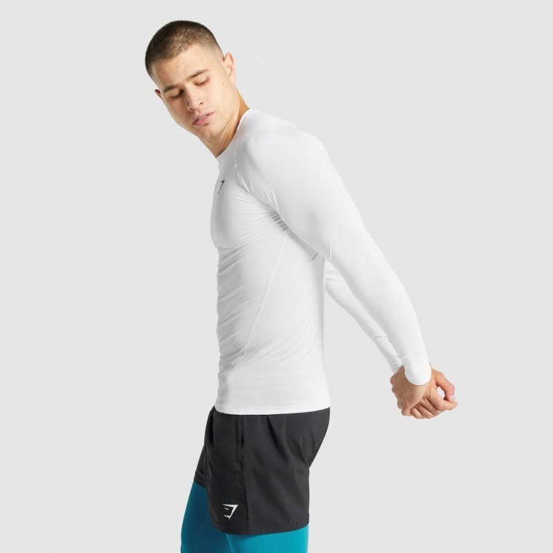 μπλουζακια Gymshark Element Baselayer Long Sleeve ασπρα | 680MNQATU
