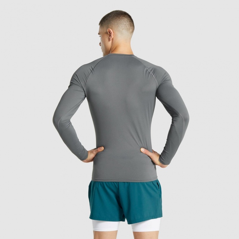 μπλουζακια Gymshark Element Baselayer Long Sleeve Charcoal | 437UDNZIR