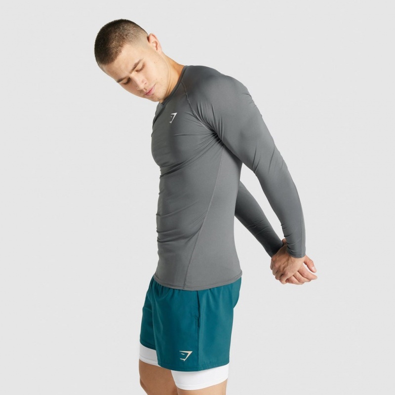 μπλουζακια Gymshark Element Baselayer Long Sleeve Charcoal | 437UDNZIR