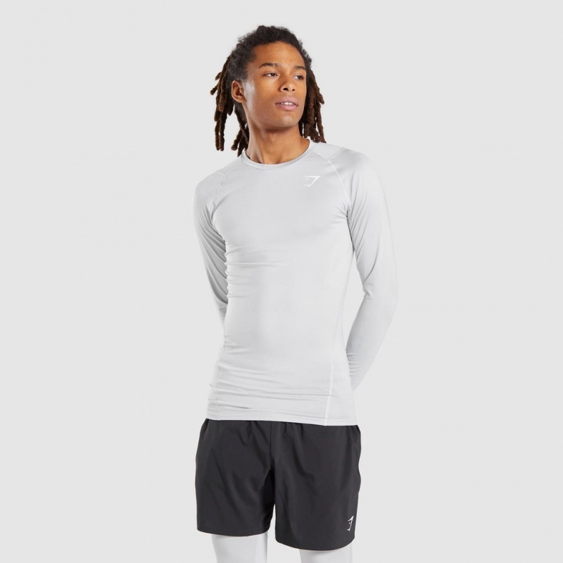 μπλουζακια Gymshark Element Baselayer Long Sleeve ανοιχτο γκρι | 612IGDLRO