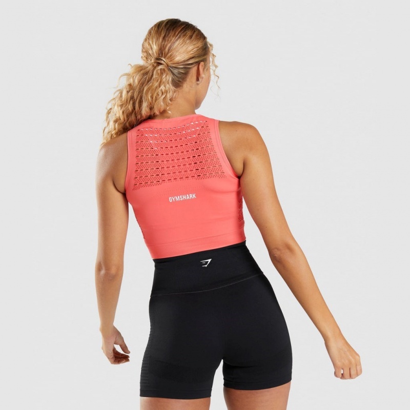 μπλουζακια Gymshark Energy Seamless Crop ροζ | 524OEYKXL