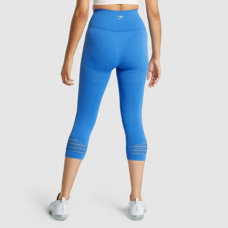 Κολαν Gymshark Energy Seamless Cropped μπλε | 087ERYAJL