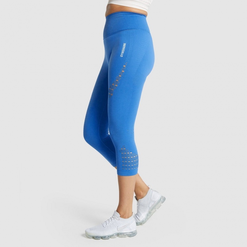Κολαν Gymshark Energy Seamless Cropped μπλε | 087ERYAJL