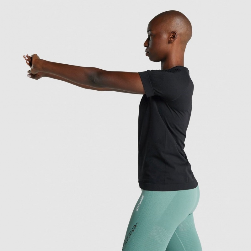 μπλουζακια Gymshark Energy Seamless μαυρα | 583EHIDVJ