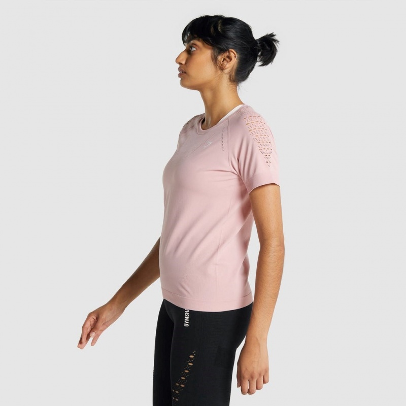 μπλουζακια Gymshark Energy Seamless ανοιχτο ροζ | 482OKYCJH