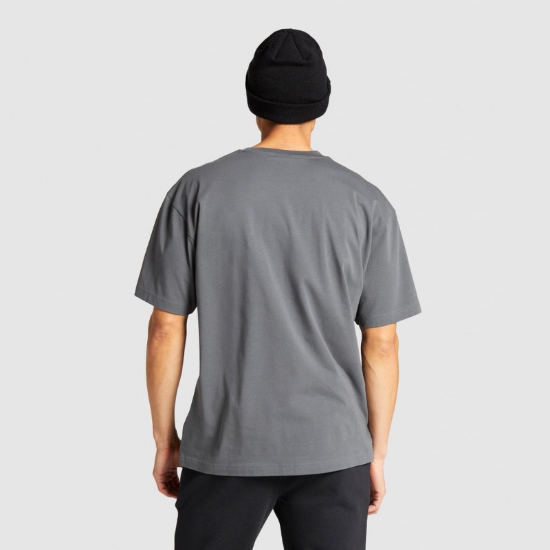 μπλουζακια Gymshark Essential Oversized Charcoal | 769UIXMFK