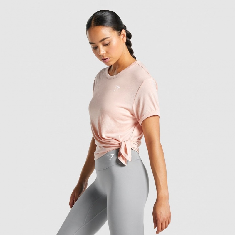 μπλουζακια Gymshark Essential ανοιχτο ροζ | 560DTMHJB