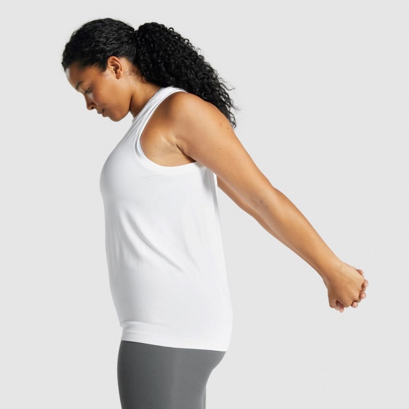 Γιλεκο Gymshark Fit Seamless Loose ασπρα | 309MBVLWT