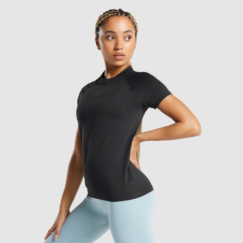 μπλουζακια Gymshark Fit Seamless Loose μαυρα | 860QIYTJU