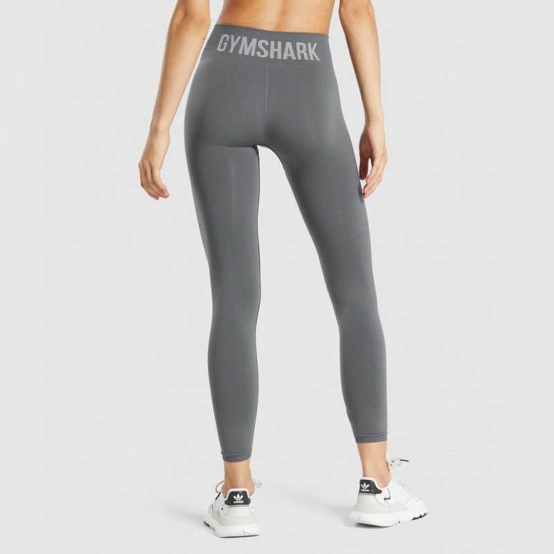 Κολαν Gymshark Fit Seamless Mid Rise Charcoal | 580DFQTMZ