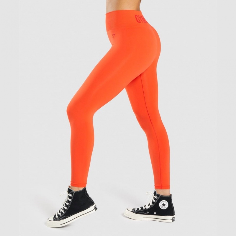Κολαν Gymshark Fit Seamless Mid Rise πορτοκαλι | 027WMINCZ