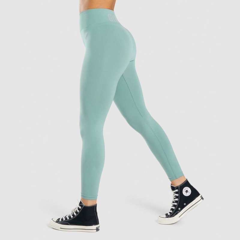 Κολαν Gymshark Fit Seamless Mid Rise ανοιχτο πρασινο | 862LIKSCN