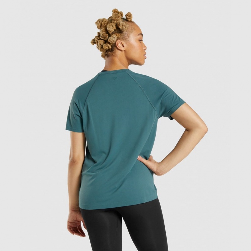 μπλουζακια Gymshark Fit Seamless σκούρο πρασινο | 802ZUSKOE