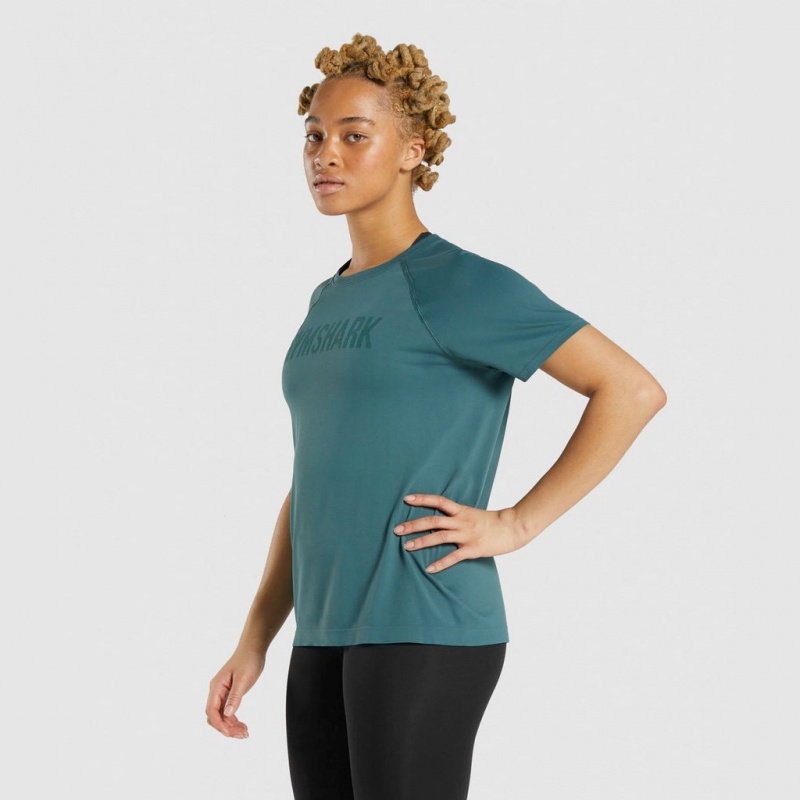 μπλουζακια Gymshark Fit Seamless σκούρο πρασινο | 802ZUSKOE
