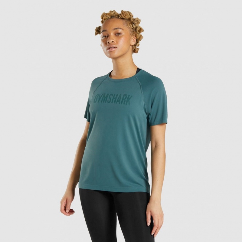 μπλουζακια Gymshark Fit Seamless σκούρο πρασινο | 802ZUSKOE
