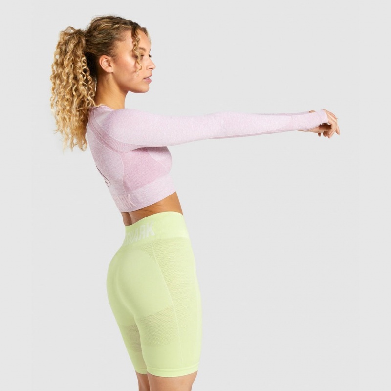 μπλουζακια Gymshark Flex Sports Long Sleeve Crop ανοιχτο μωβ | 205JEOLUY