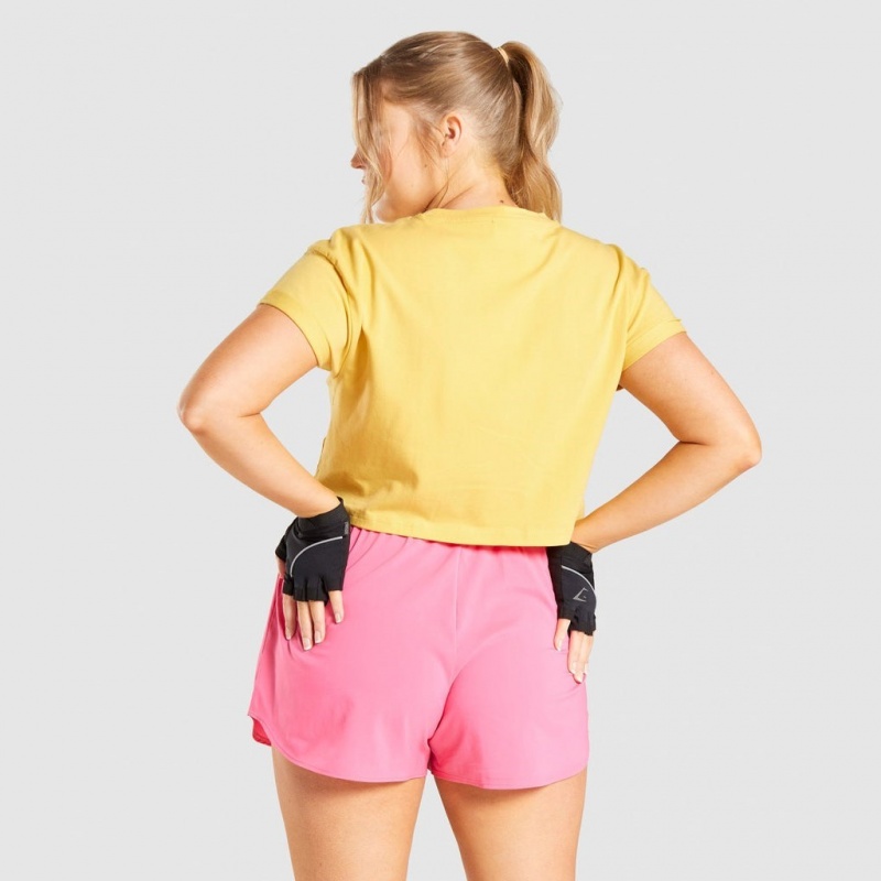 μπλουζακια Gymshark Fraction Crop κίτρινα | 649NJBQDI