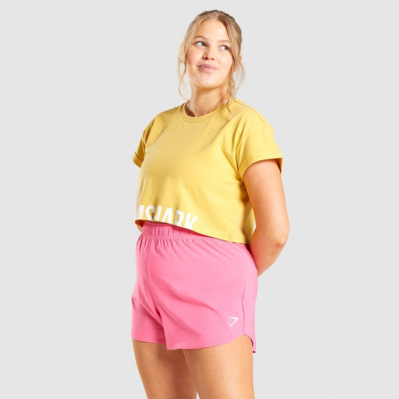 μπλουζακια Gymshark Fraction Crop κίτρινα | 649NJBQDI