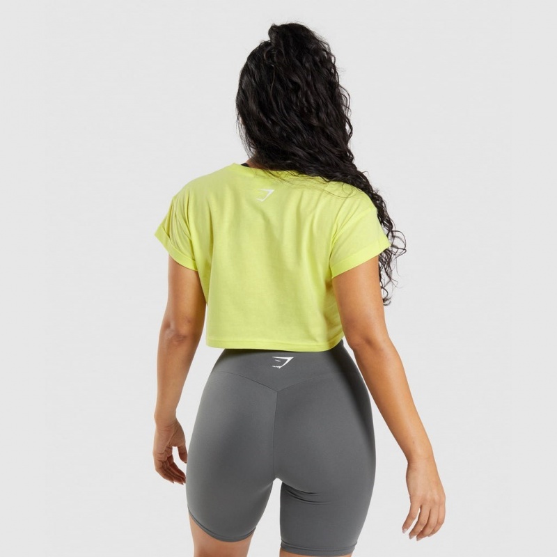 μπλουζακια Gymshark Fraction Crop πρασινο | 803VBRFGM